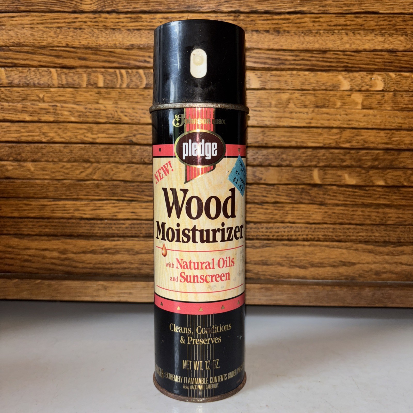 Pledge 1989 Wood Spray Moisturizer W/Natural Oils & Sunscreen 12oz New Old Stock