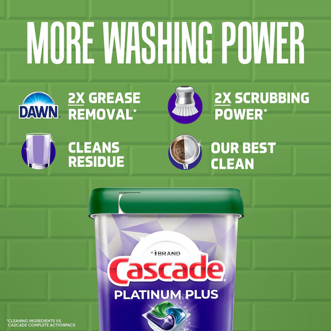 2 Pack Cascade Platinum Plus Dishwasher Pods Detergent Soap Tabs Fresh 47 Ct 94