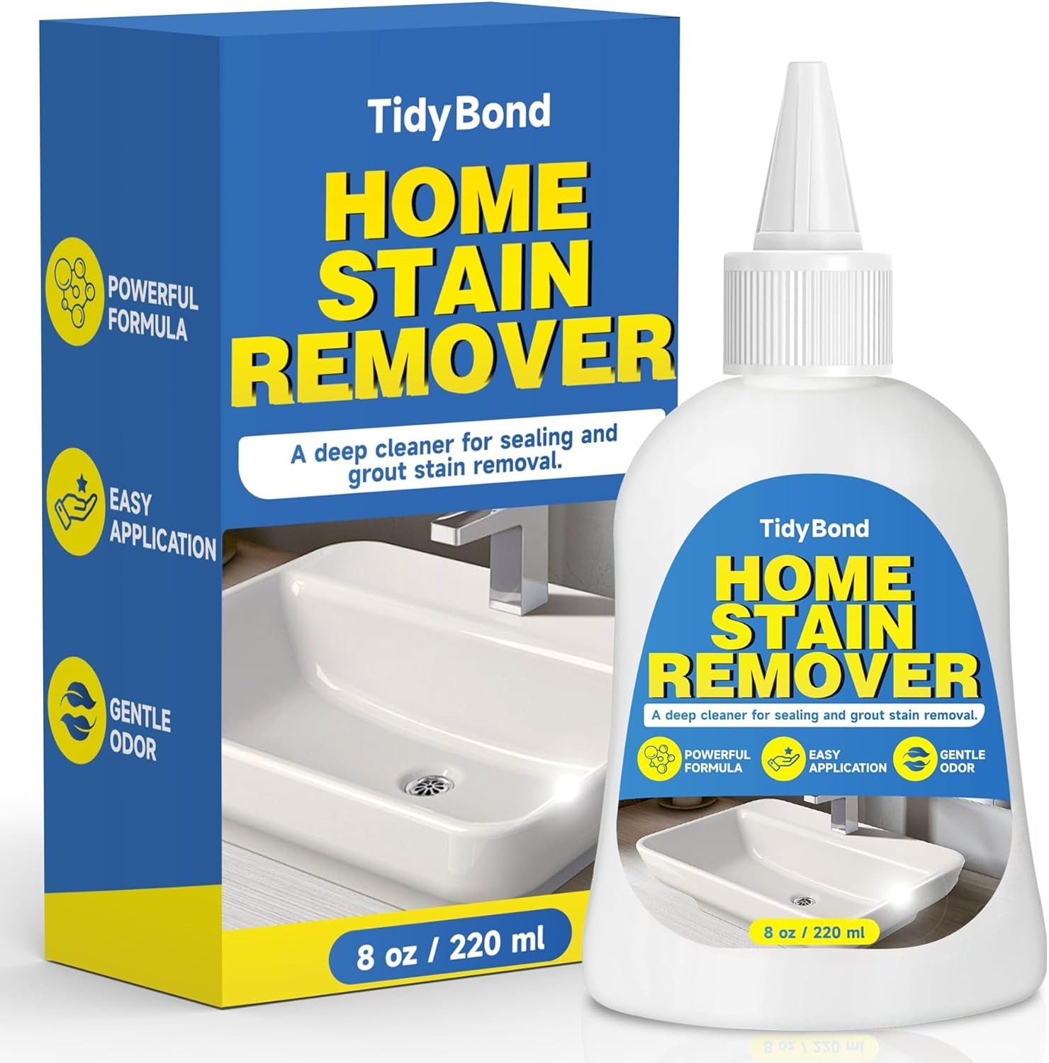 Effective Stain Remover Gel for Caulk Grout Washing Machine Seals & Tile 8 Fl Oz