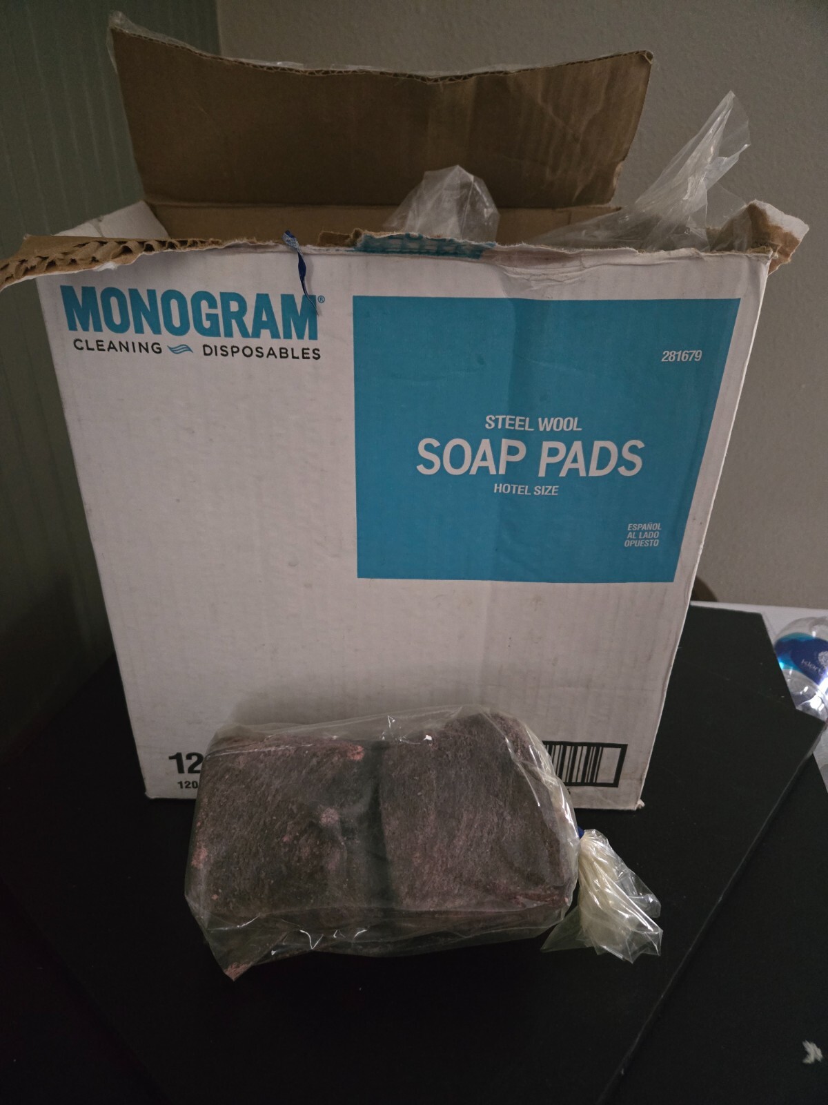 MONOGRAM Steel Wool Soap Pads Hotel Size 90ct New