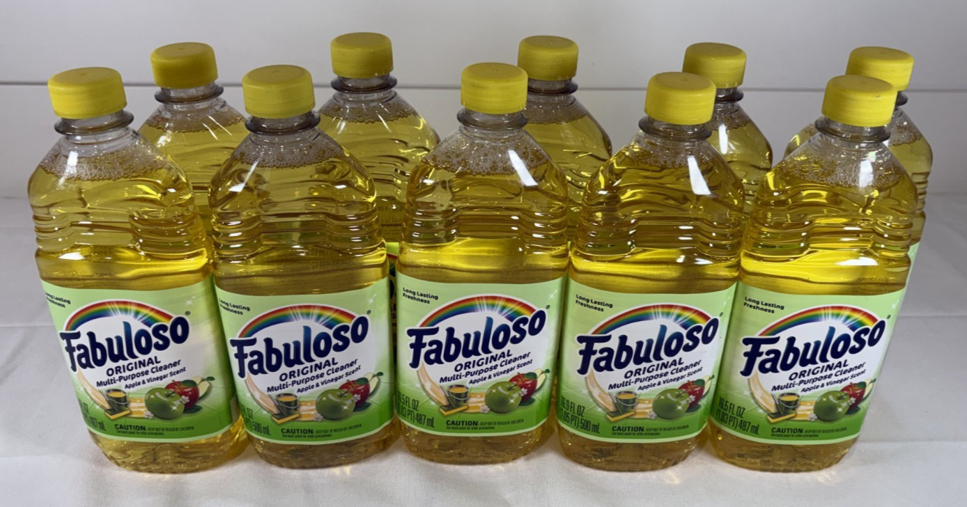 LOT 10 Bottles Fabuloso VINEGAR APPLE All Purpose Cleaner 16.9 oz Ea Bottle NEW