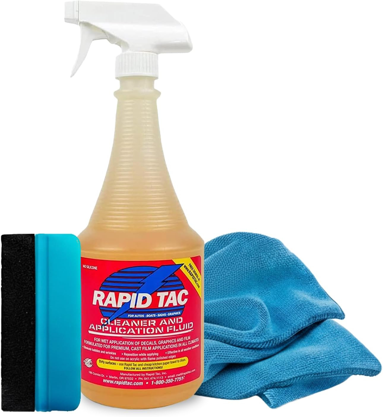 32Oz Cleaner and Application Fluid Kit | Includes Felt Edge Squeegee and Microfi