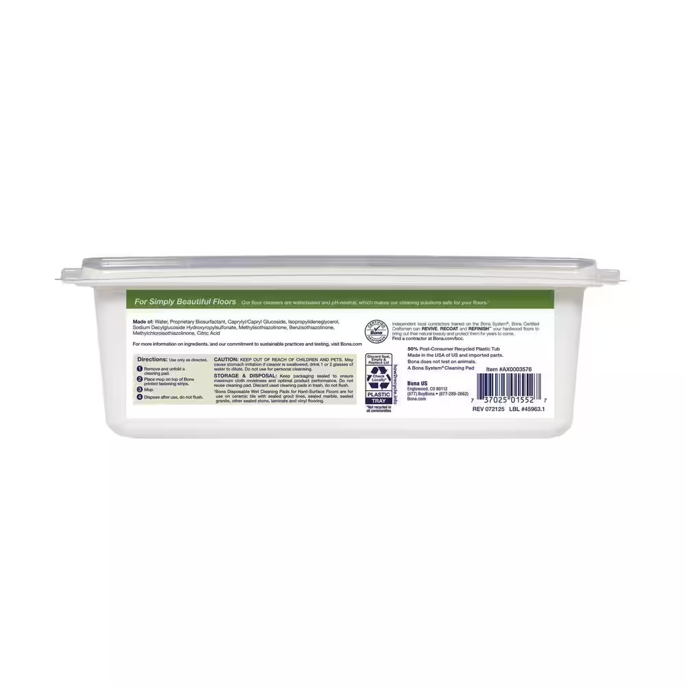 Hard-Surface Floor Disposable Wet Cleaning Pads (12-Pack)