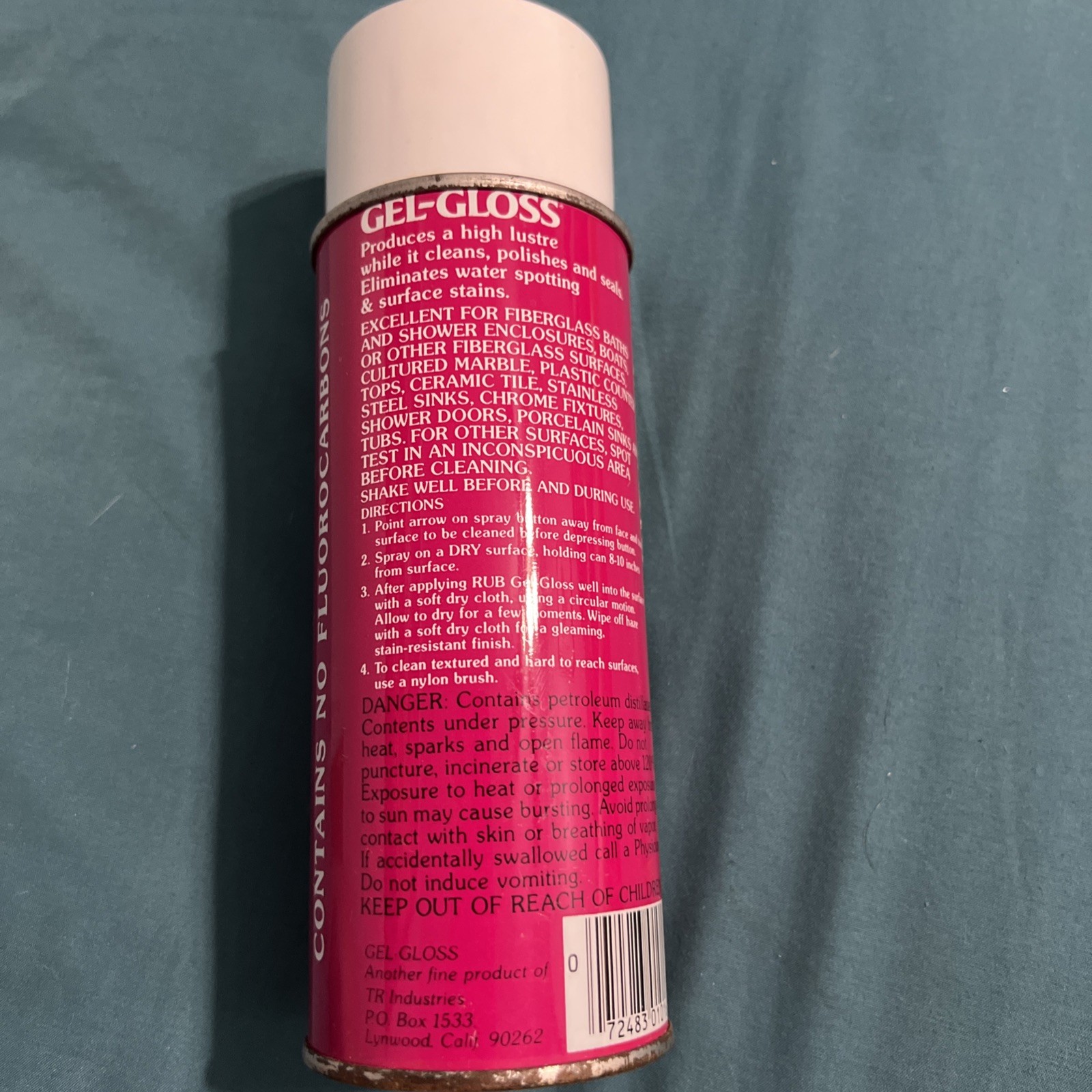 Gel Gloss Cleaner 12 Oz Aerosol Safe for Acrylics Stainless Steel More 80% Full