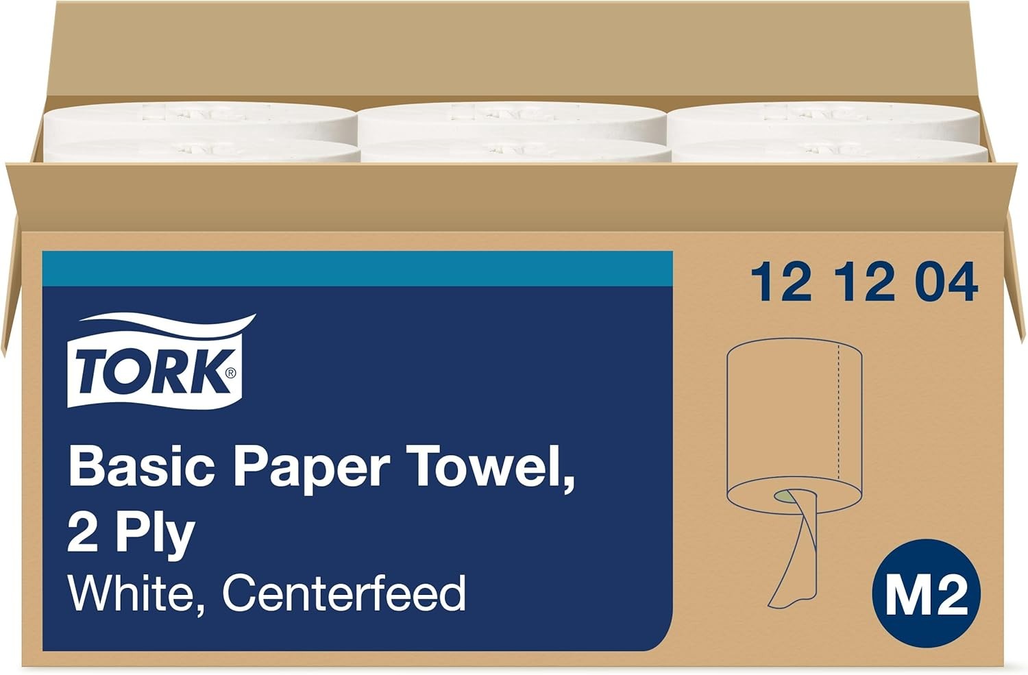 Tork Soft Centerfeed Hand Towel White M2, High Absorbency, 6 x 600 Sheets, 121
