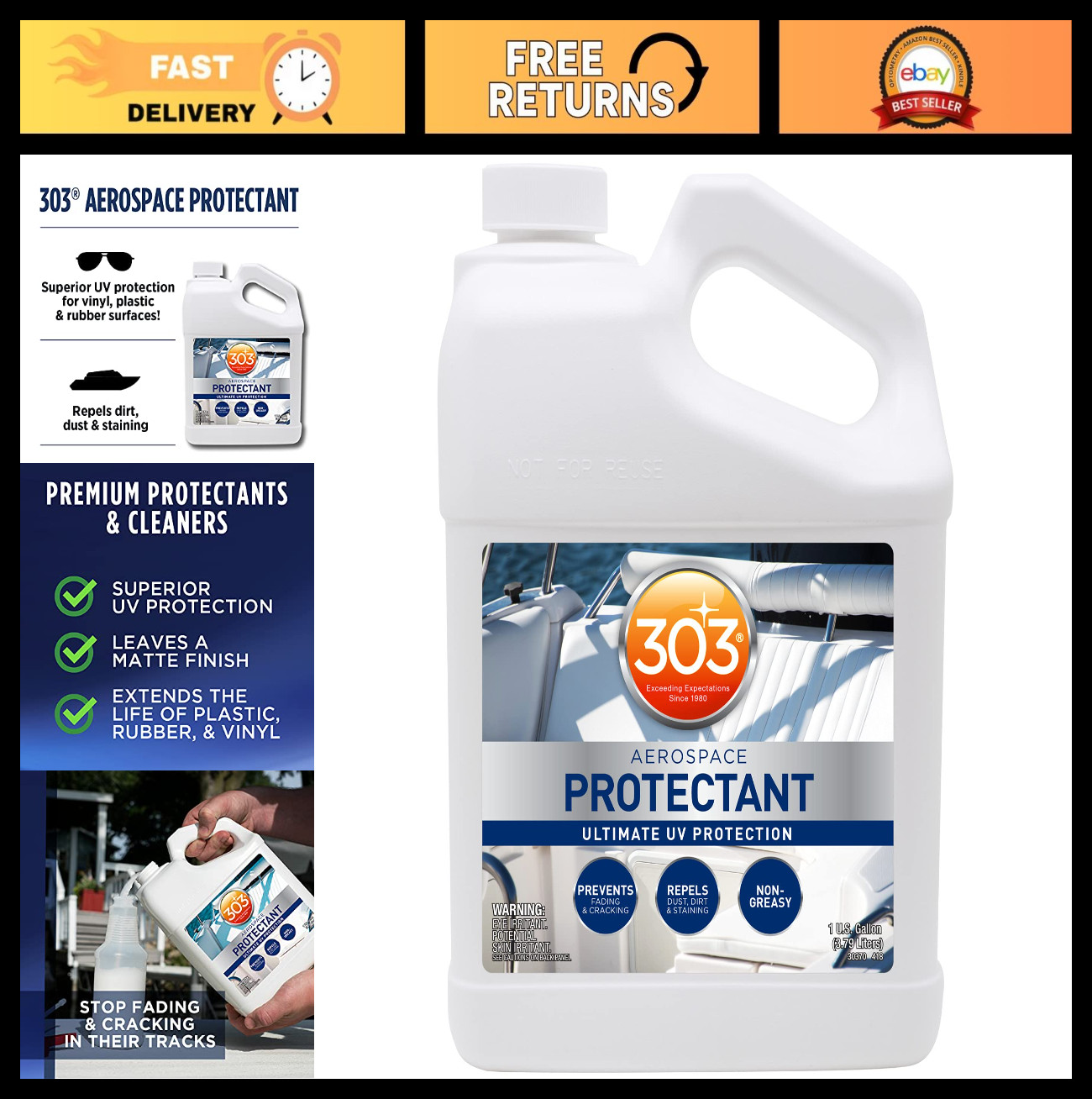 Marine Protectant Spray – UV Protection, Dust & Dirt Repellent, Matte Finish, Re
