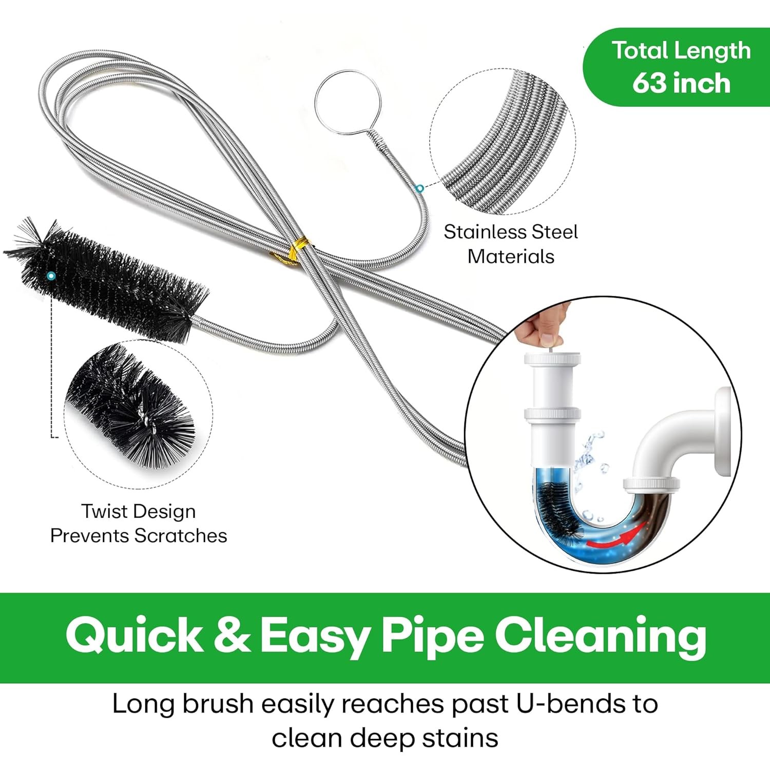 AC Drain Line Cleaner 32 Oz 12 Month Supply w/ Free XXL Drain Brush Air