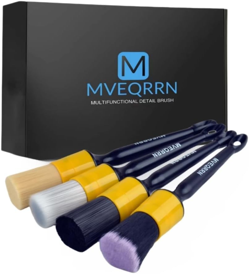 Car Detailing Brush Set Four Piece Boars Hair Ultra Soft No Scratch Interior