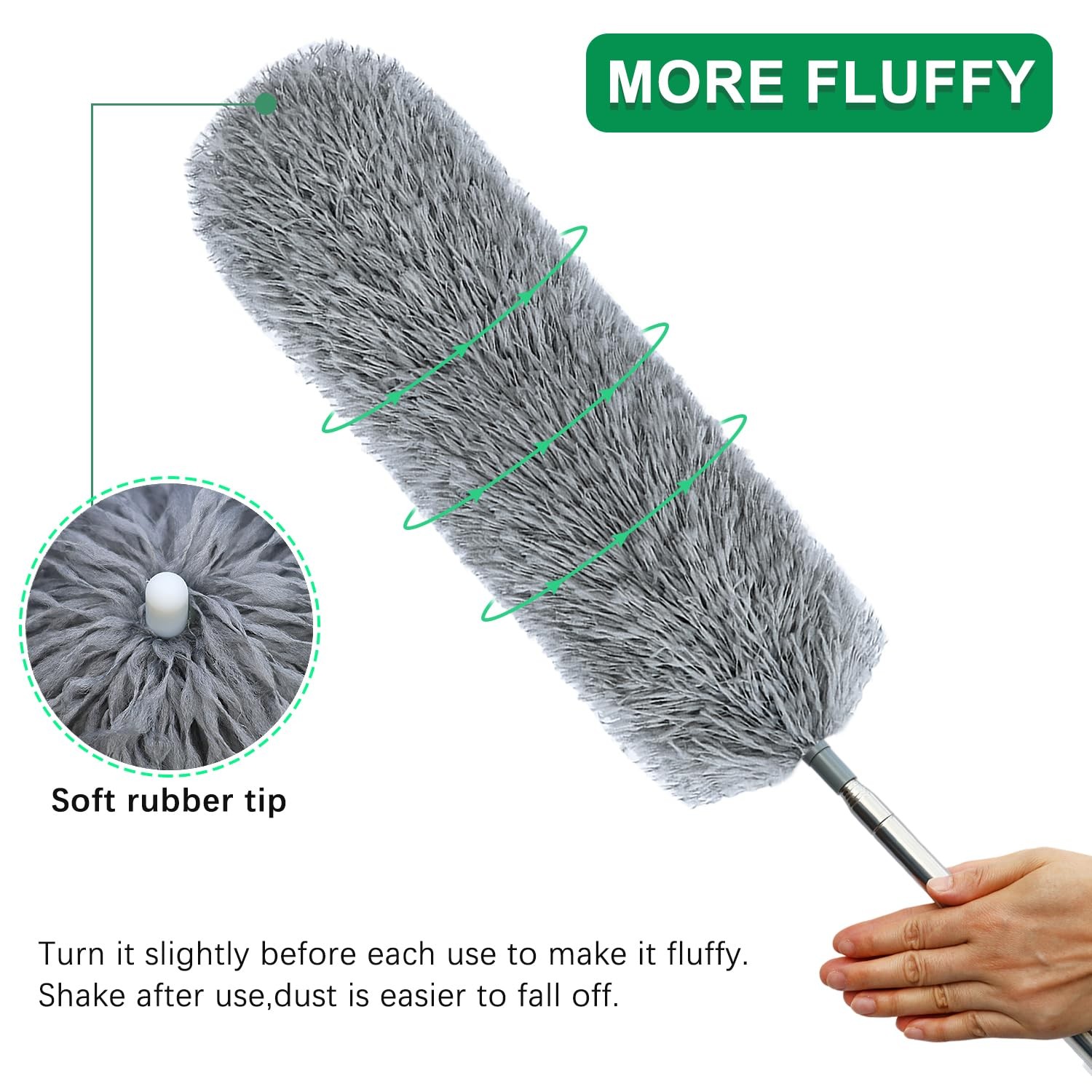 100 Inch Extendable Duster Microfiber Cobweb Ceiling Fan Brush Dust Remover