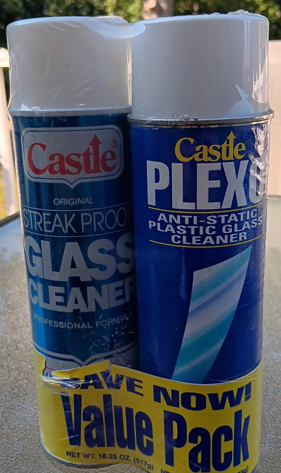 Castle Streak Proof Glass & Plexo Clear 18.5 Oz TWIN PACK NOS