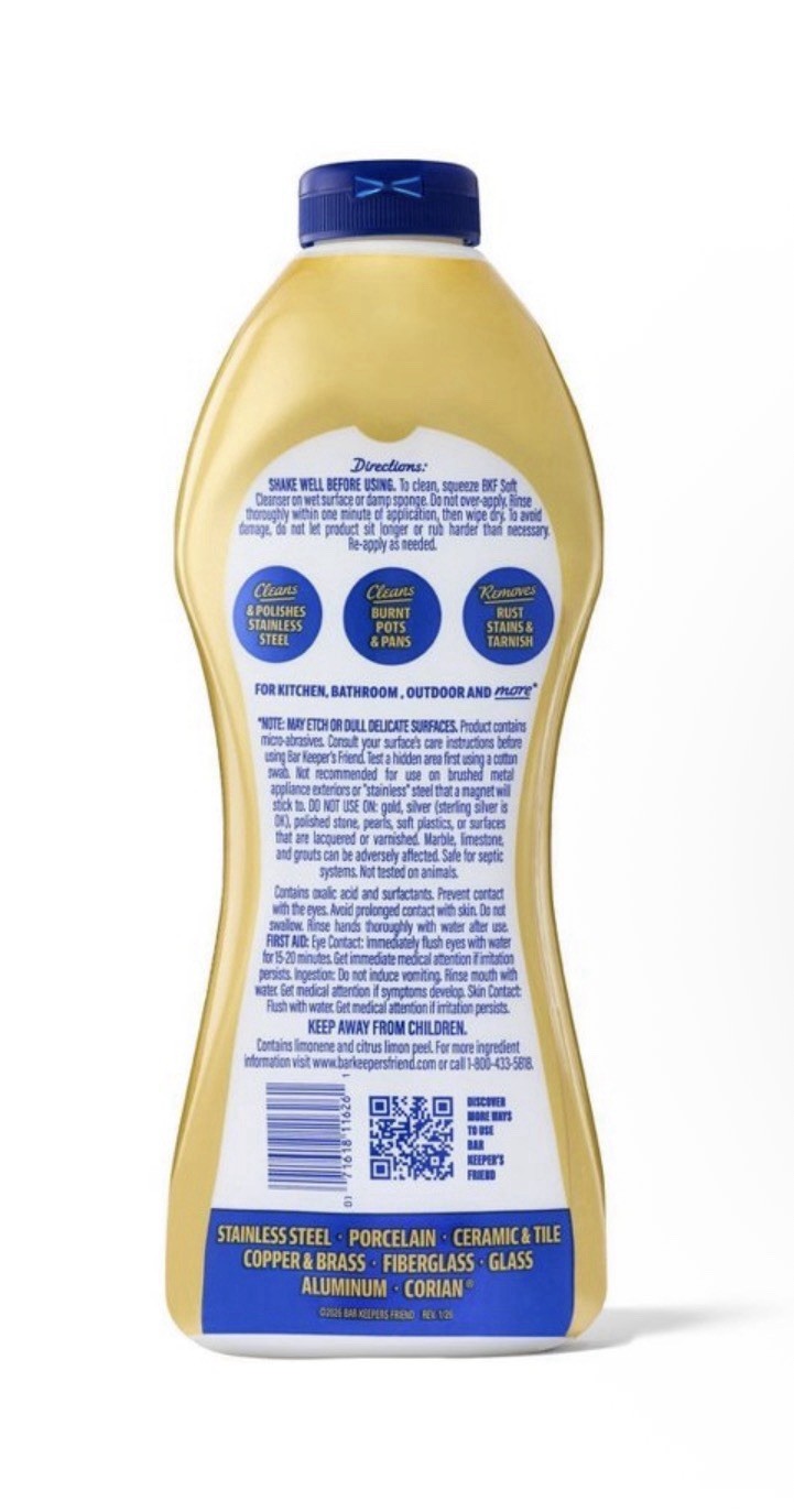 Bar Keepers Friend Soft Cleanser Liquid 26 oz All-Purpose Cleaner Kitchen Bath