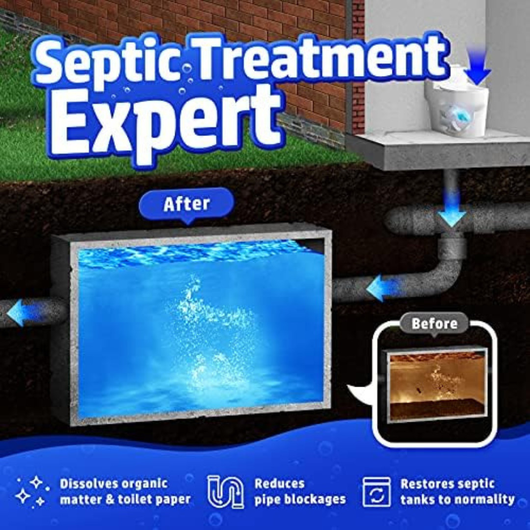 Septic Tank Treatment 12 Pcs for 1 Year Supply Dissolvable Packs Easy Operation
