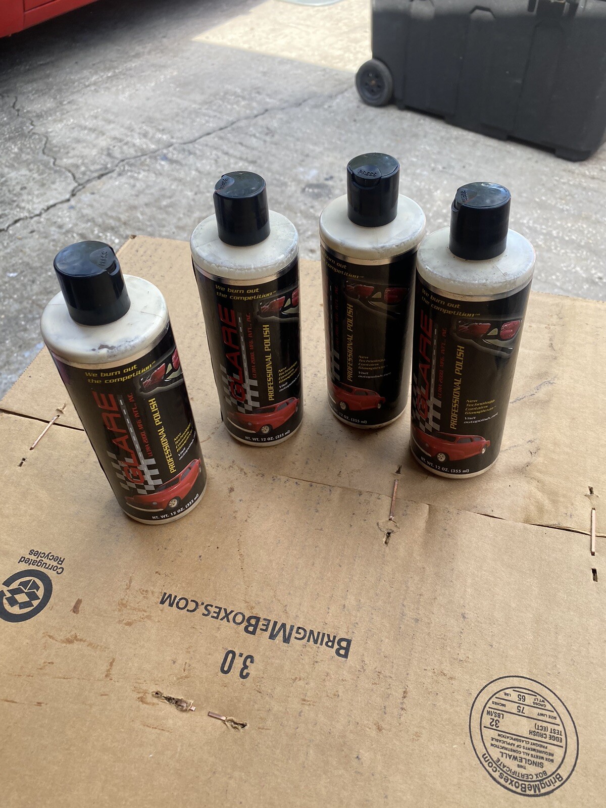 GLARE Ultra 2000 PROFESSIONAL AUTO CAR PAINT POLISH WAX 12OZ 4 BOTTLE LOT NEW!