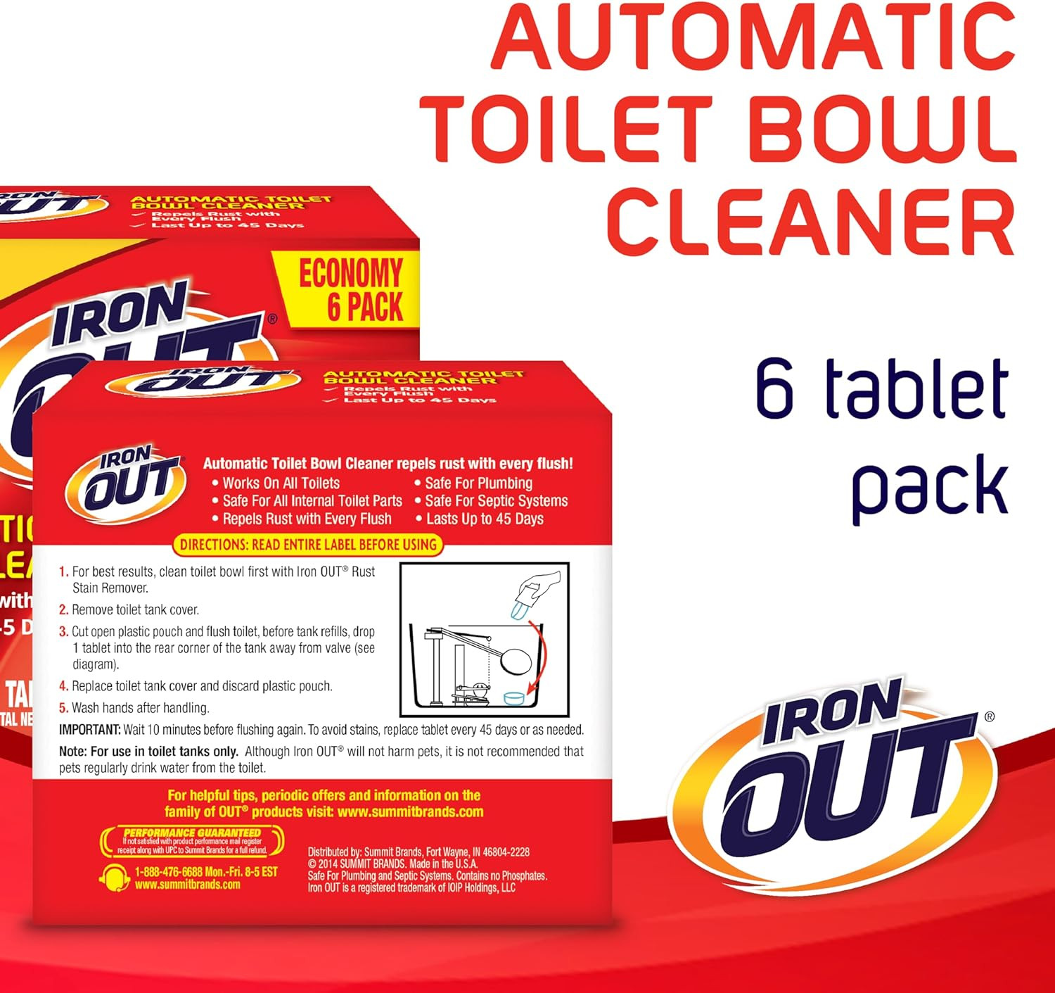 Iron OUT Automatic Toilet Bowl Cleaner Repel Rust and Hard Water Stains with