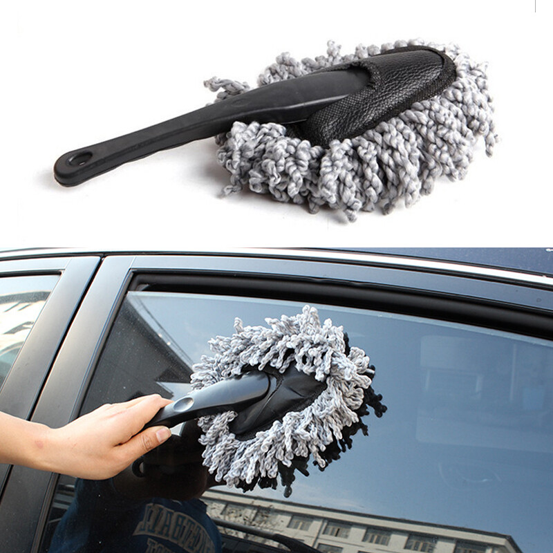 1Pc Super Soft Microfiber Car Dash Duster Brush Car Cleaning Home Kitchen C Gray