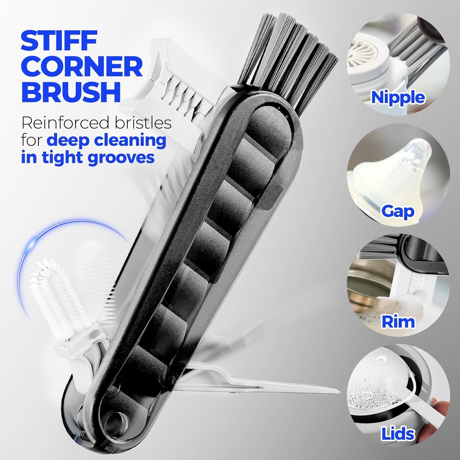 6 Pack Stainless Steel Long Handle Bottle Cleaning Brush Set 14 Inch Cleaner