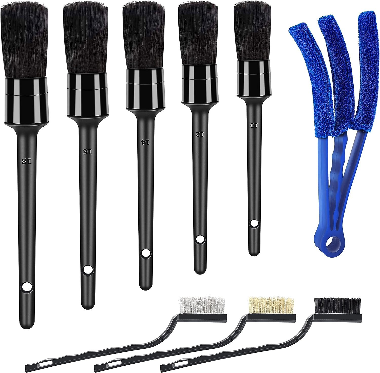 Juego De 9 Piezas Cepillos Para Detallado De Automoviles Kit Limpieza Interior