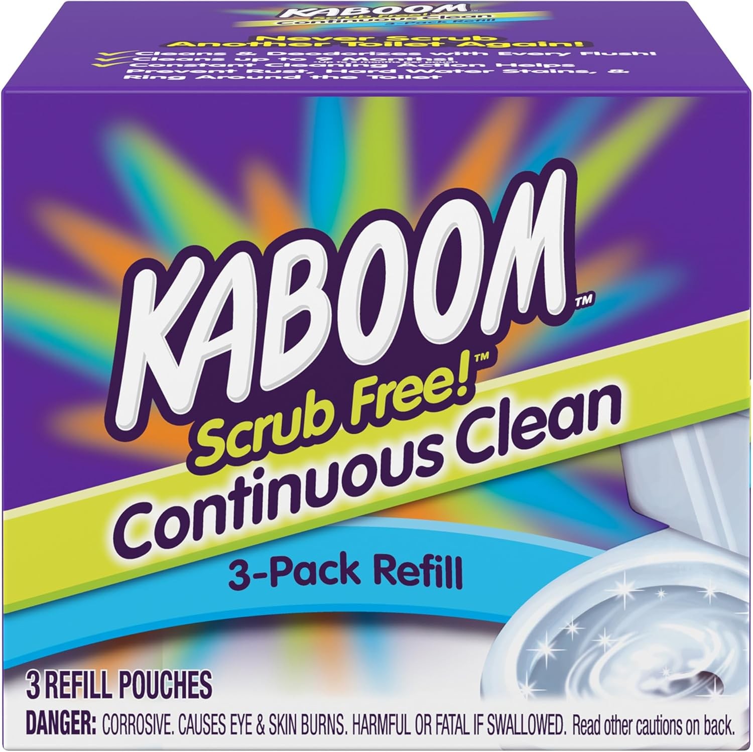 3-Pack Refill – Kaboom Scrub Free! Continuous Clean with OxiClean