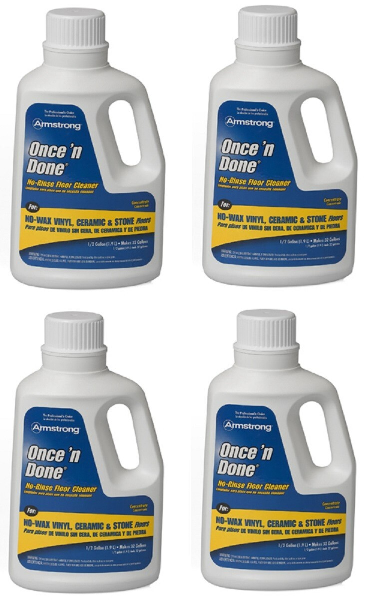 Armstrong 330408 Once’N Done Citrus Scent Floor Cleaner Liquid 1 gal. Pack of 4