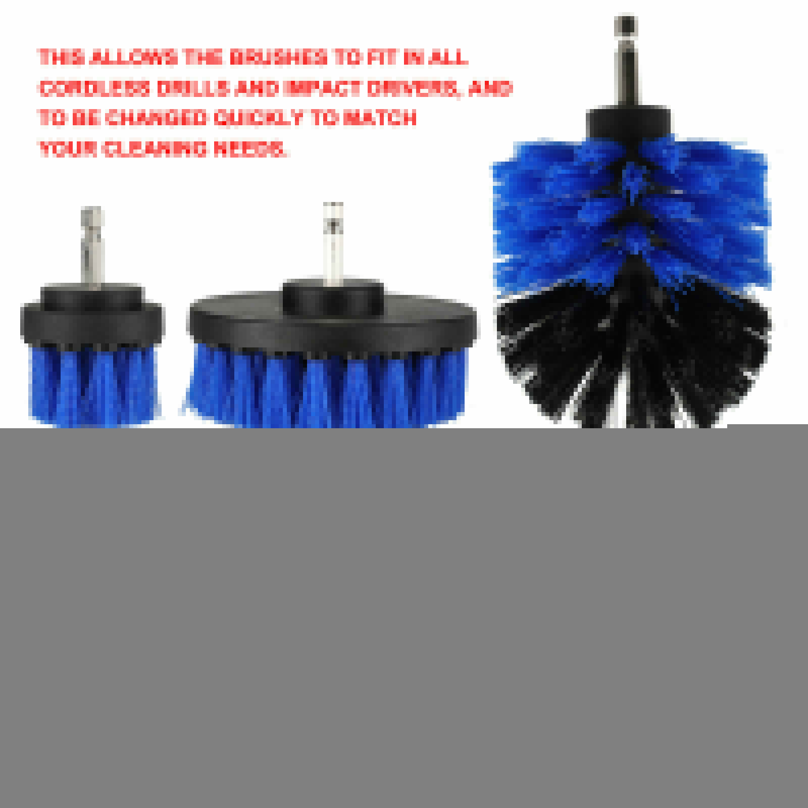3Pcs Power Scrubber Cleaning Car Tile Grout Shower Drill Brush Set Attachment