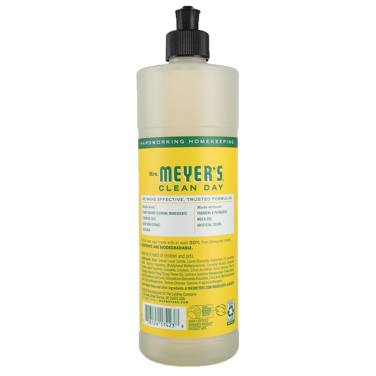 Mrs. Meyer’s Clean Day Dish Soap Liquid, Honeysuckle, 16 fl oz