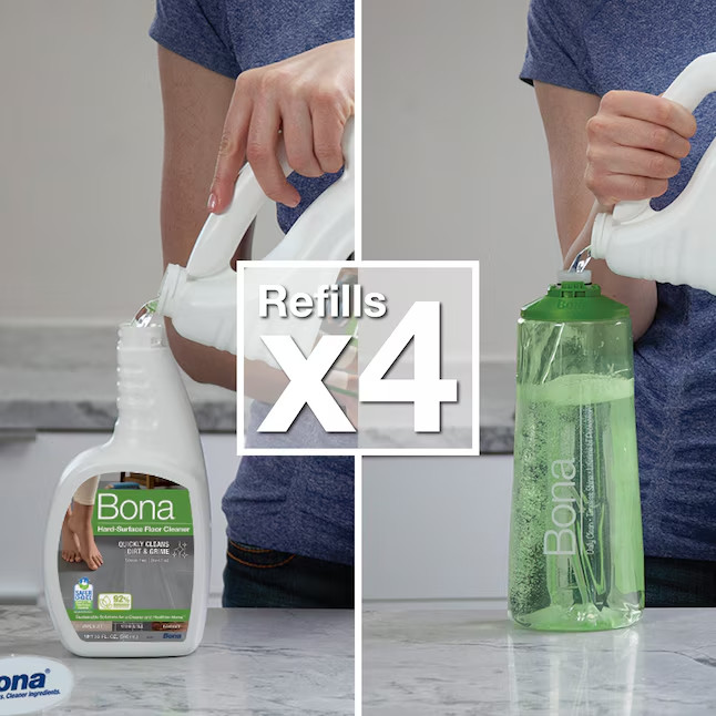 Bona Hard-Surface Floor Cleaner for Stone Tile Laminate Vinyl, Refill, 128 oz