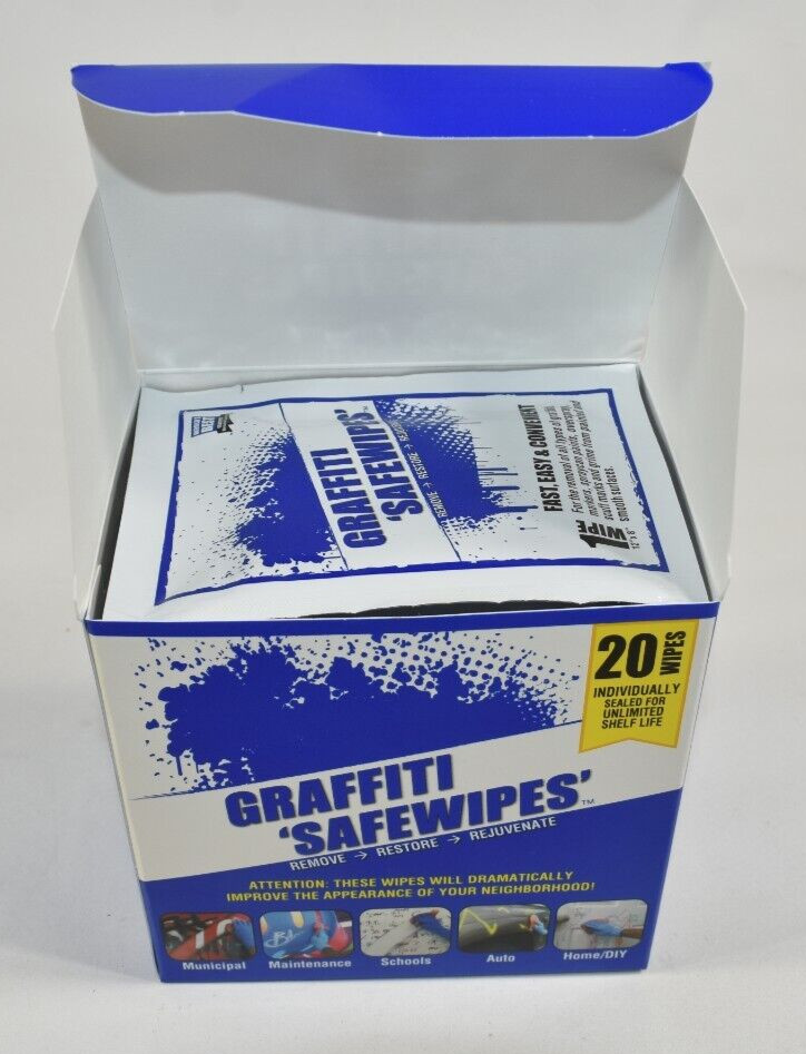 World’s Best Safewipes Graffiti Remover 1 Box Containing 20 Wipes 12″x8″ NEW