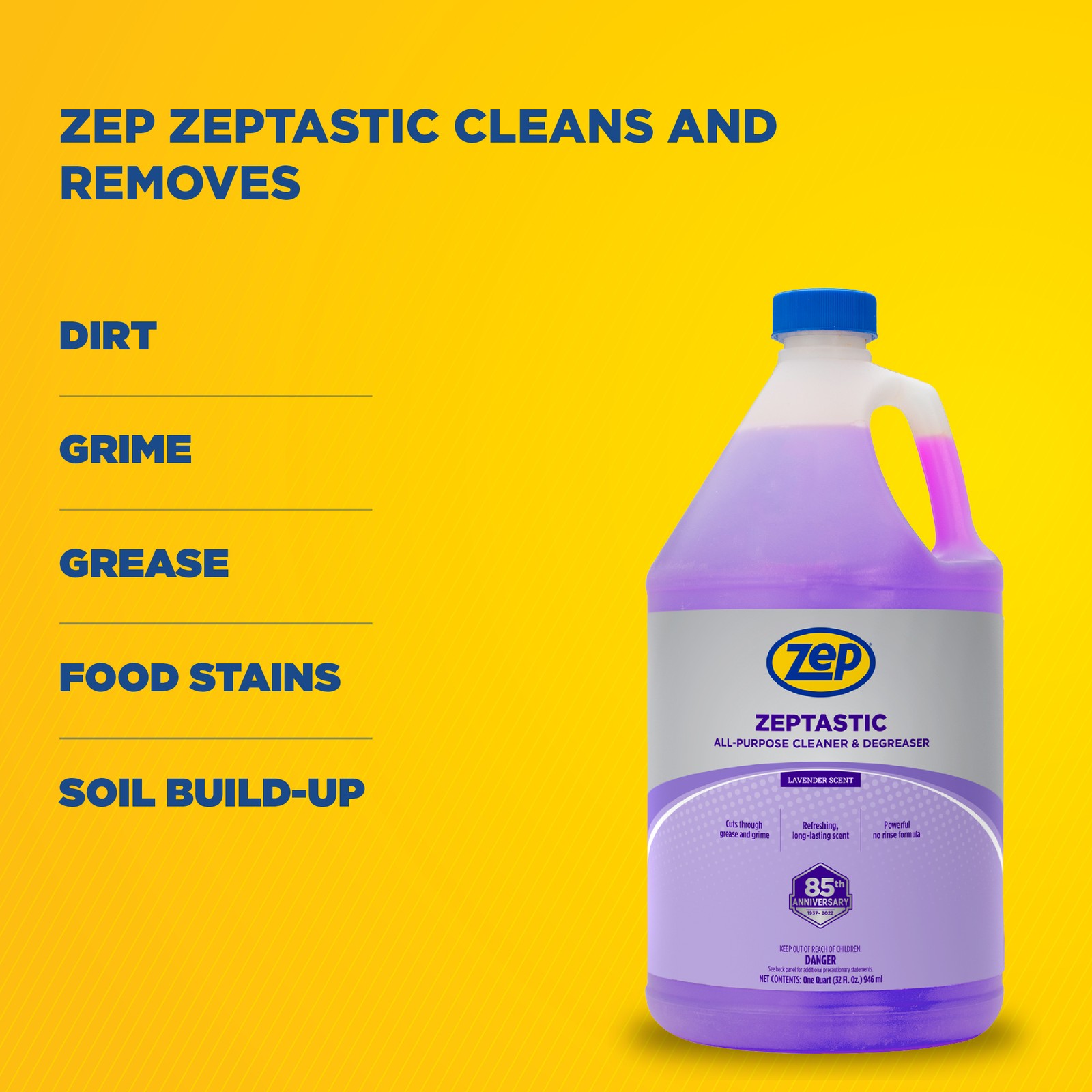 Zep Zeptastic All-Purpose Cleaner and Degreaser – 1 Gallon (Case of 4) 325724 –