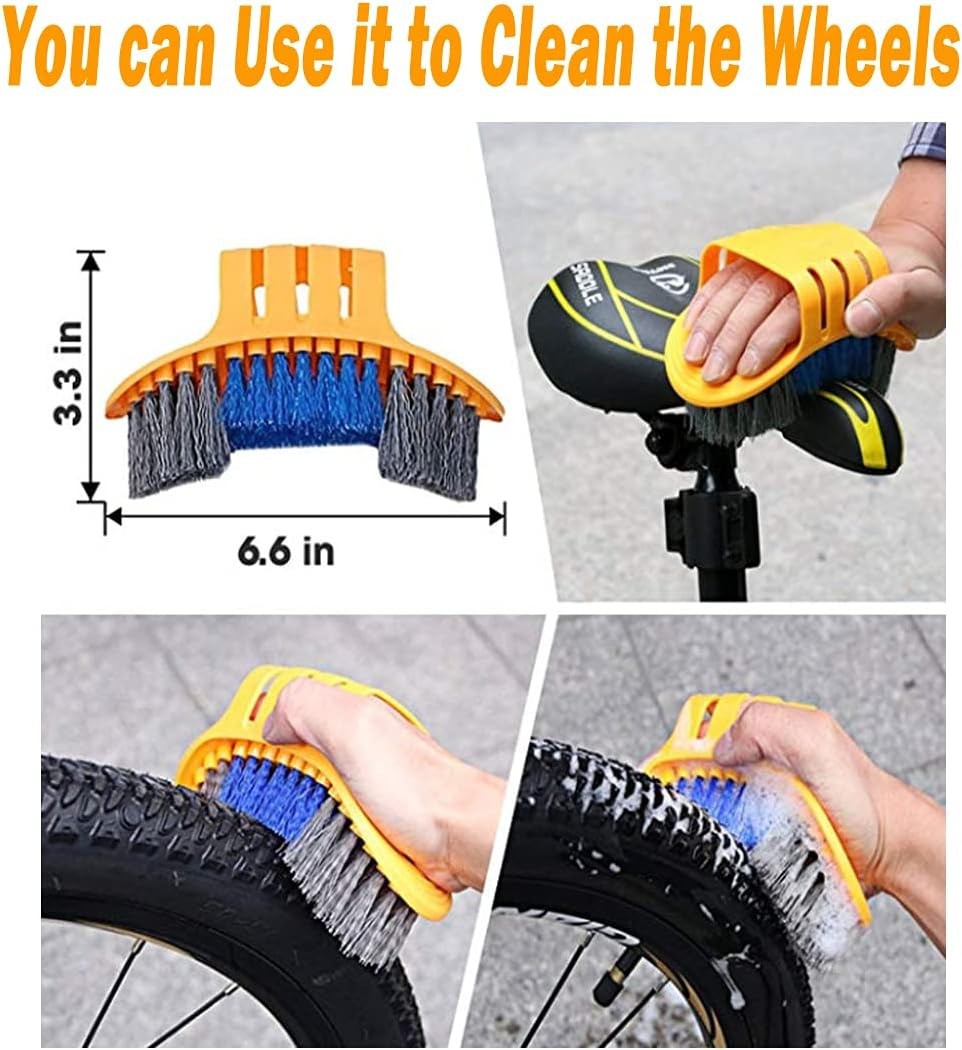 10pcs Bike Cleaning Kit, Bicycle Clean Brush Tool Including Chain Cleaner for…