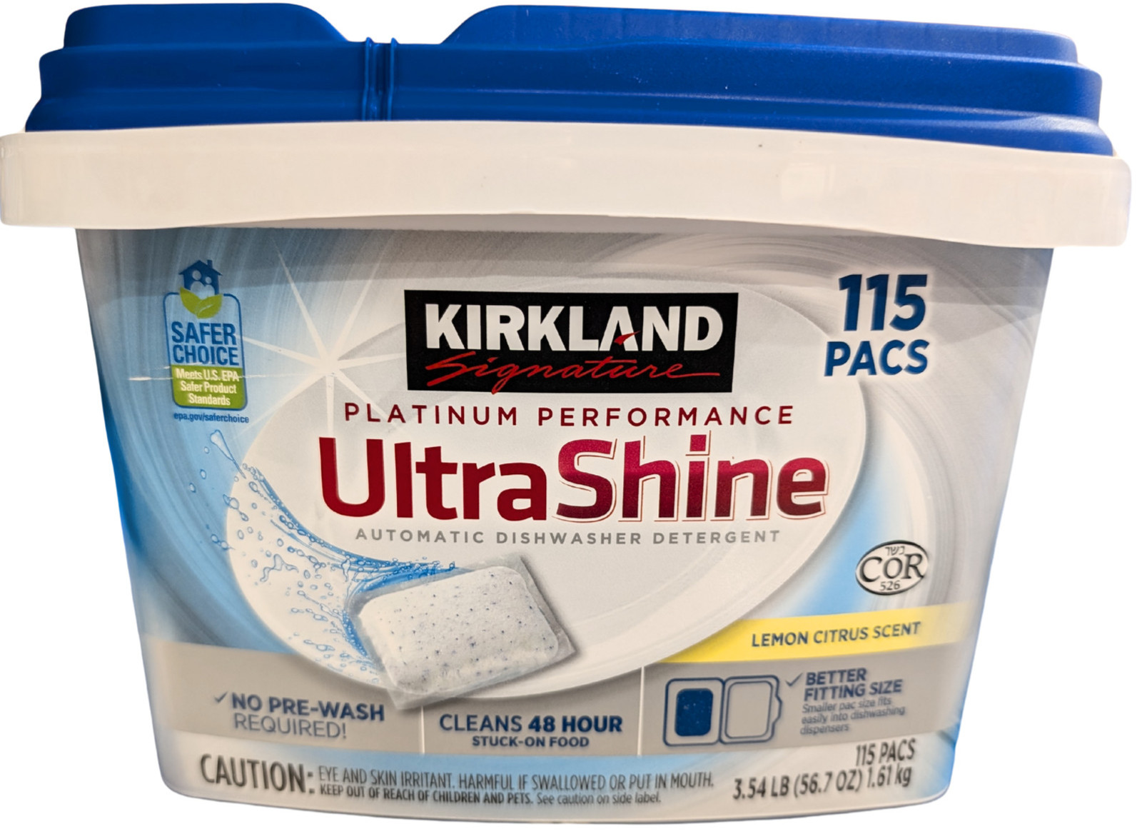 Kirkland Signature Platinum Performance UltraShine Dishwasher Detergent 115Count