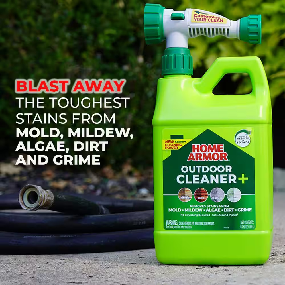 64 Oz. Liquid Outdoor Multiple Surface Cleaner Removes Algae Dirt Grime (1 Pack)