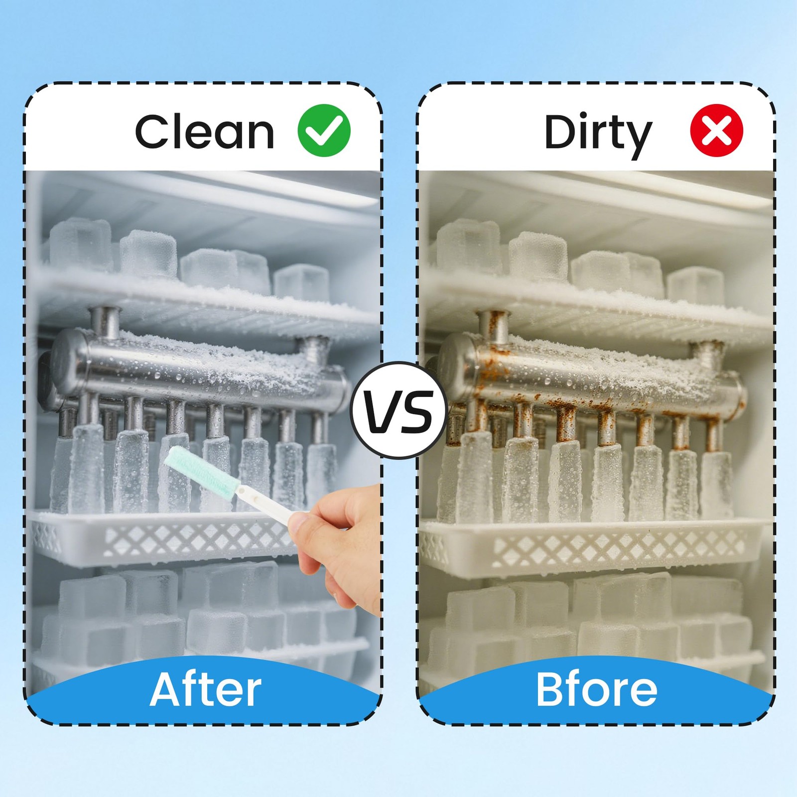 Ice Maker Cleaning Brush Set, 10 Ice Machine Cleaner Tools with 1 Pcs Scrub S…