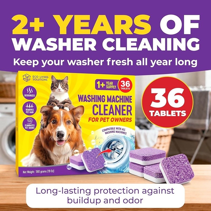 Pet Hair Washer Cleaner Tablets Easy Effortless Cleaning Enzyme Formula New
