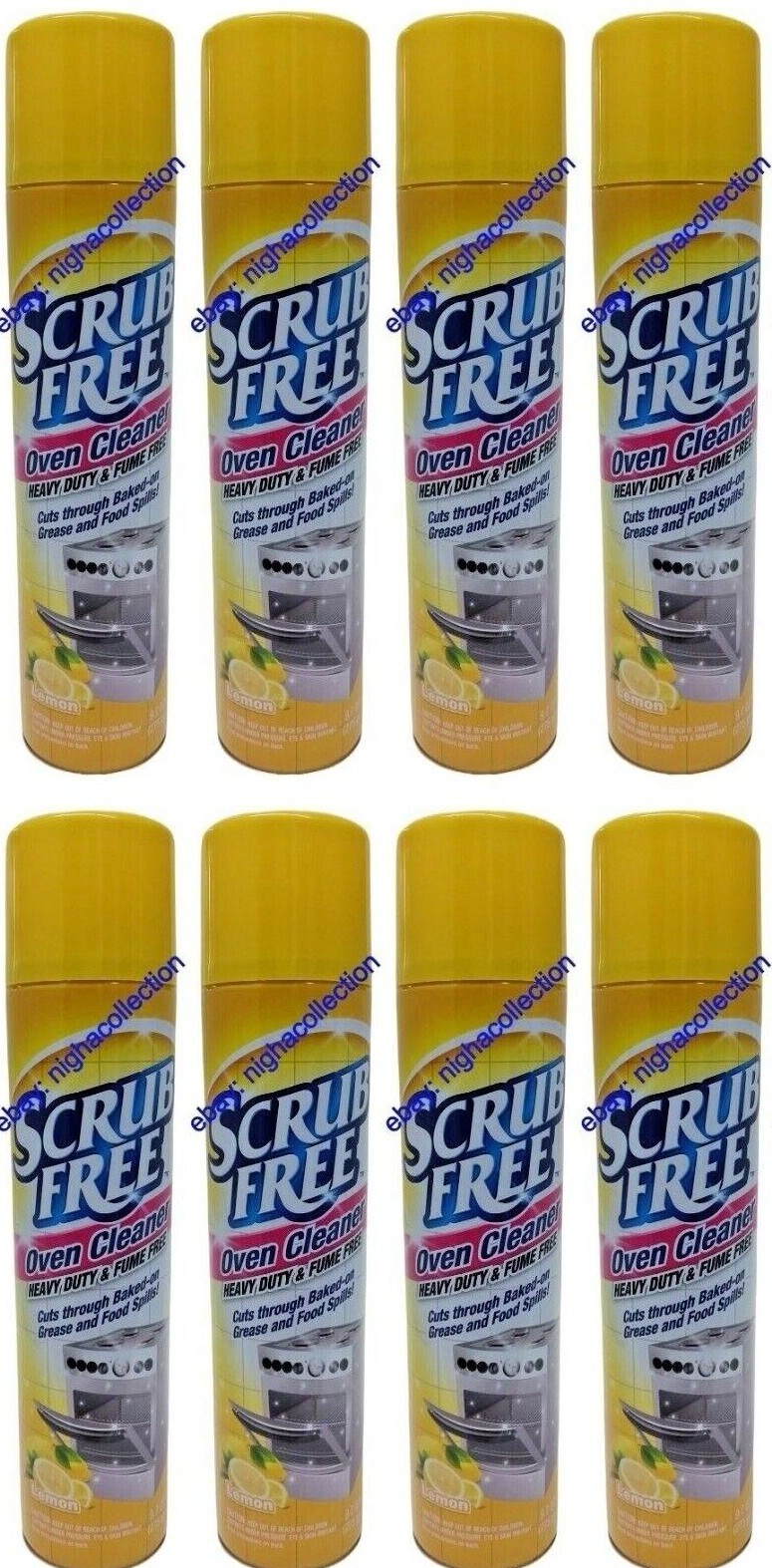 8 X Scrub Free Oven Cleaner Heavy Duty & Fume Free Cuts Through Baked On 9.7 oz