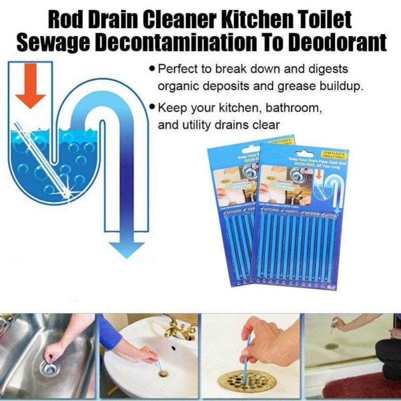 12/Pack Sani Sticks Keeps Drains And Pipes Clear And Odor Free Set As Seen On TV