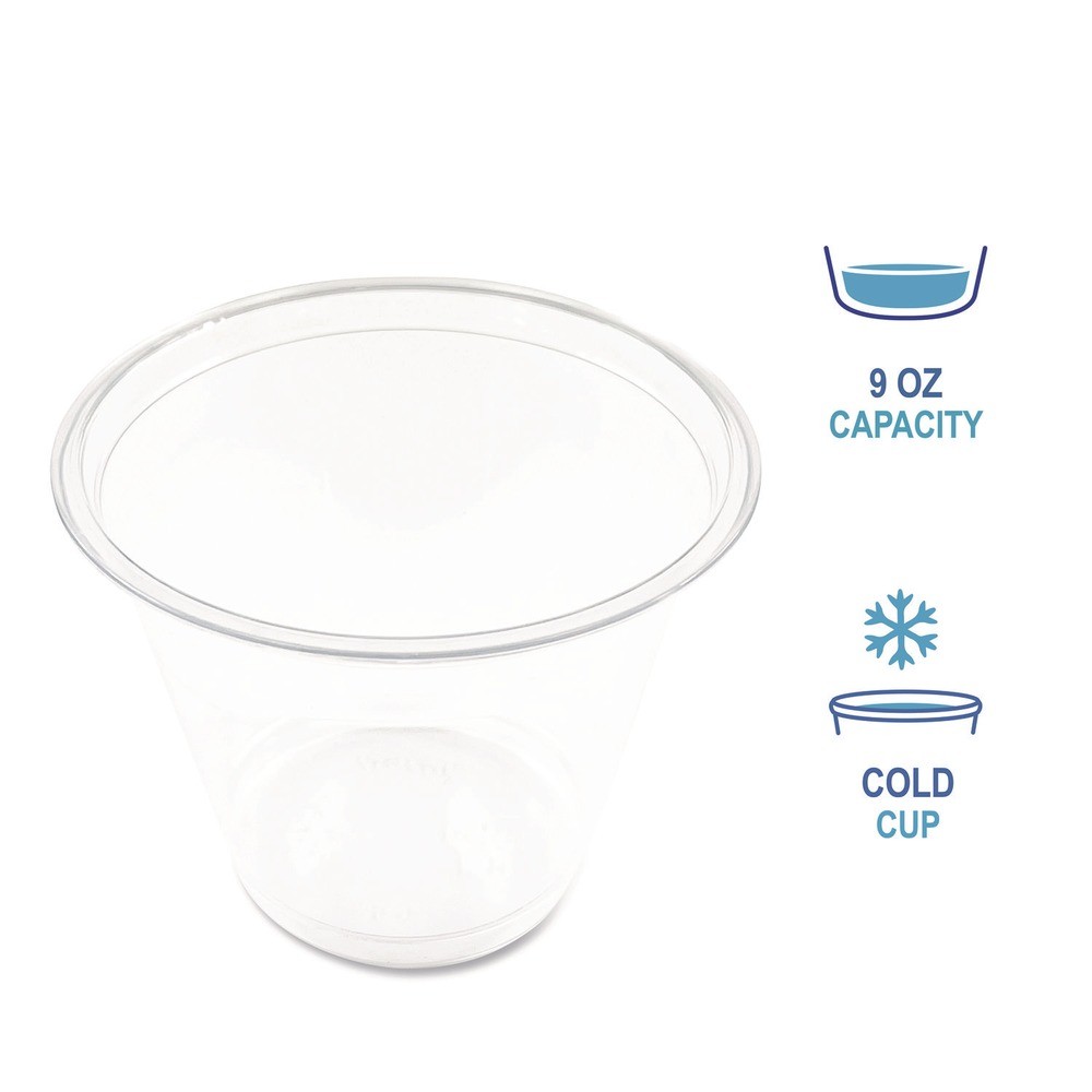 Boardwalk PET9S 9 oz. Squat PET Cold Cups – Clear (1000/CT) New