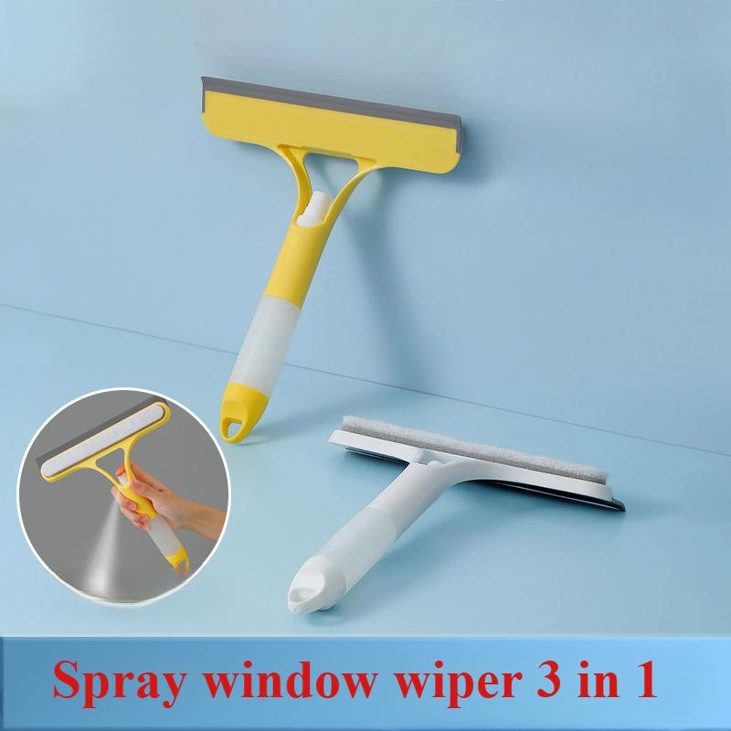 3-in-1 Shower Scraper Cleaner Bathrooms Glass Cleaning Mirror with Watering Can