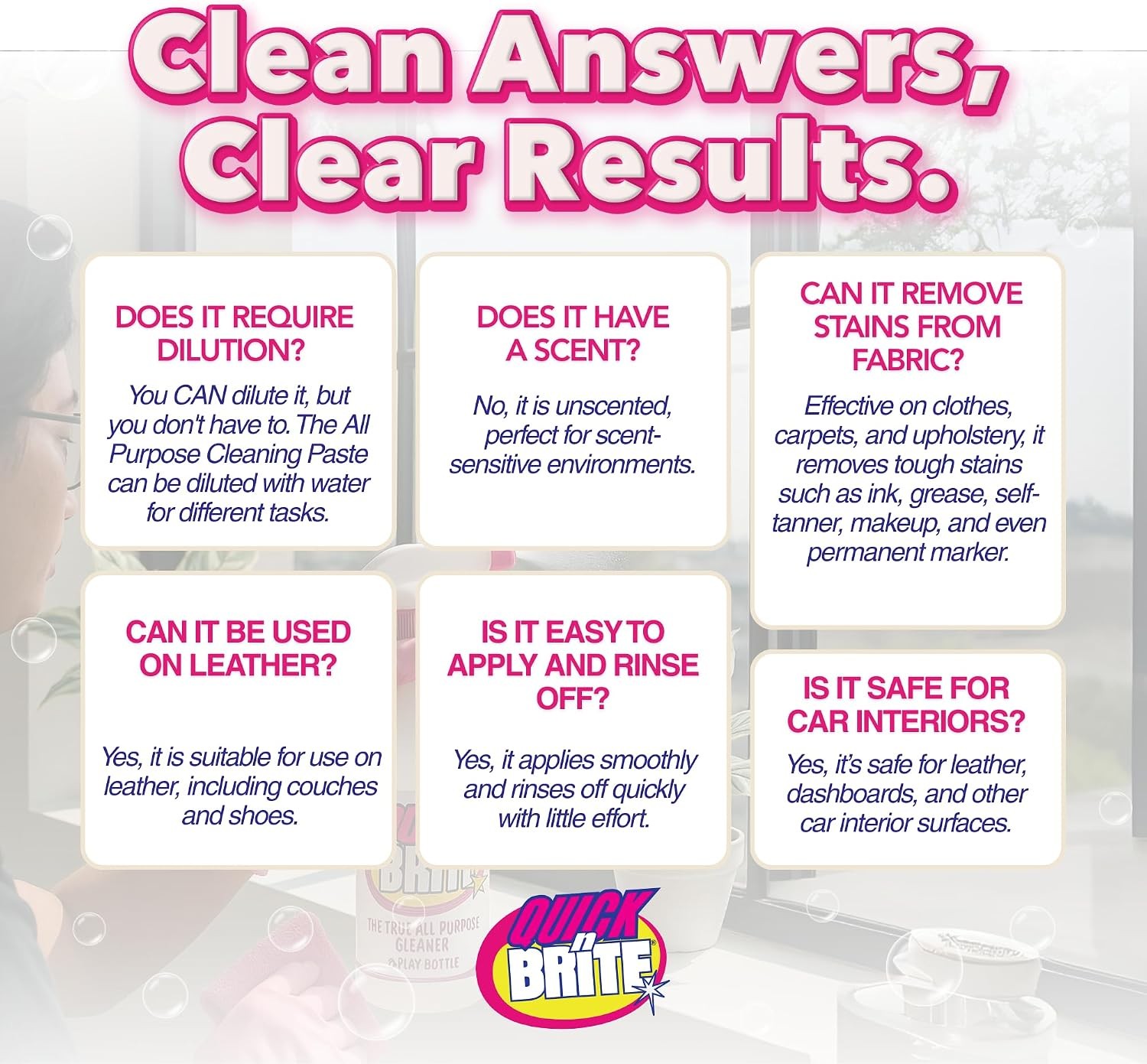 Quick ‘n Brite All Purpose Cleaning Paste – Miracle Cleaner for Tough Stains,…