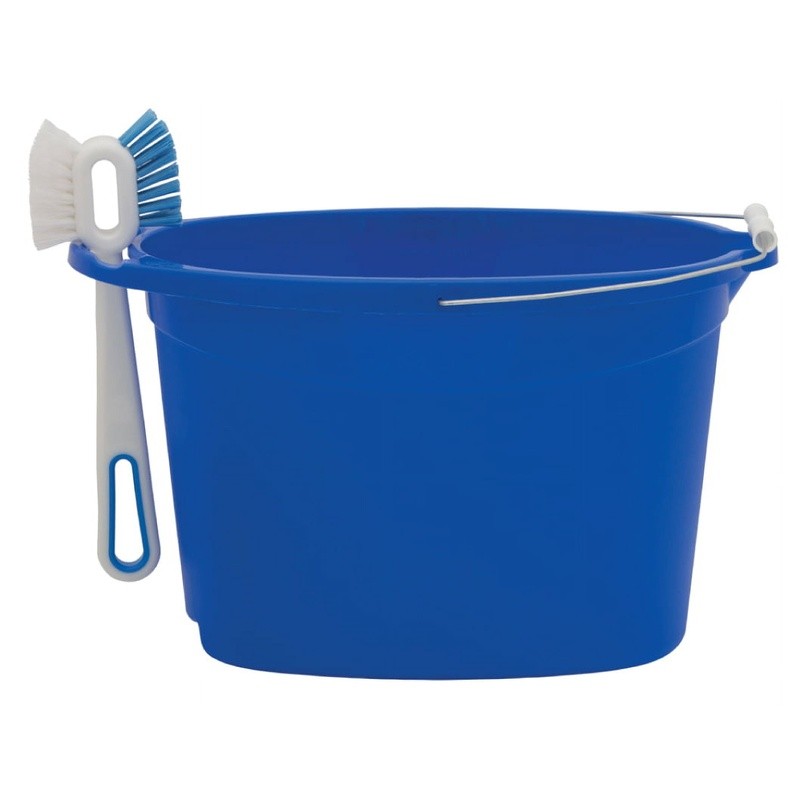 Heavy Duty 12 Quart Plastic Oval Cleaning Bucket W/ Metal Handle Vehicles New