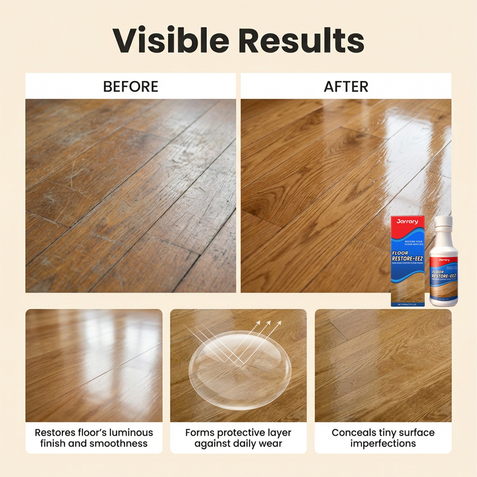 Clean-Eez Ultimate Floor Restorer & Polish – Revitalize And Shine Wood 150ml
