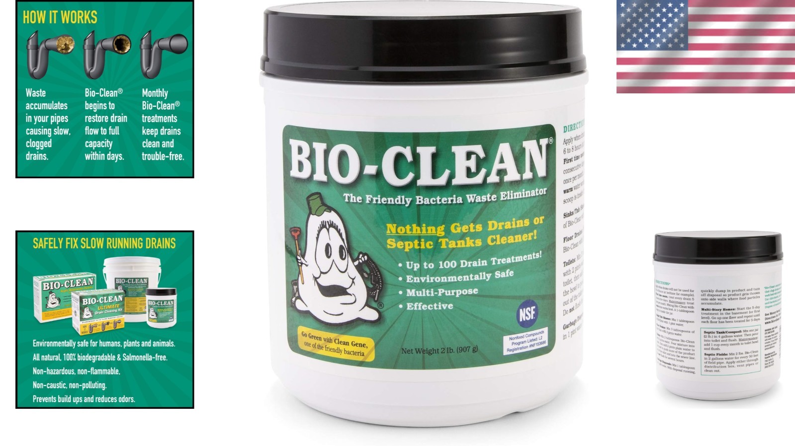 Effective Grease Trap & Drain Cleaner – Eco-Friendly, 2 lb Canister for Home Use