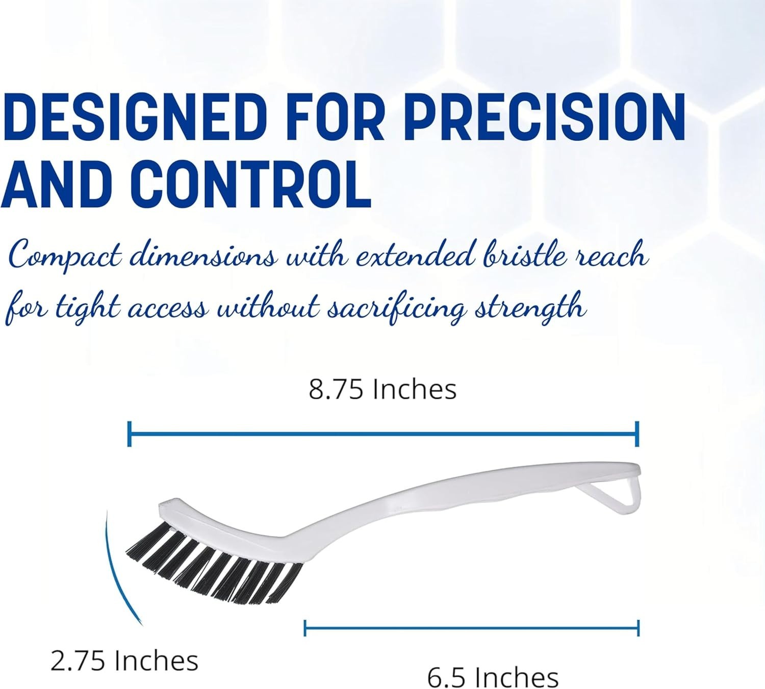 Compact Crevice Brush Set, 24-Pack, White, 8 Inches