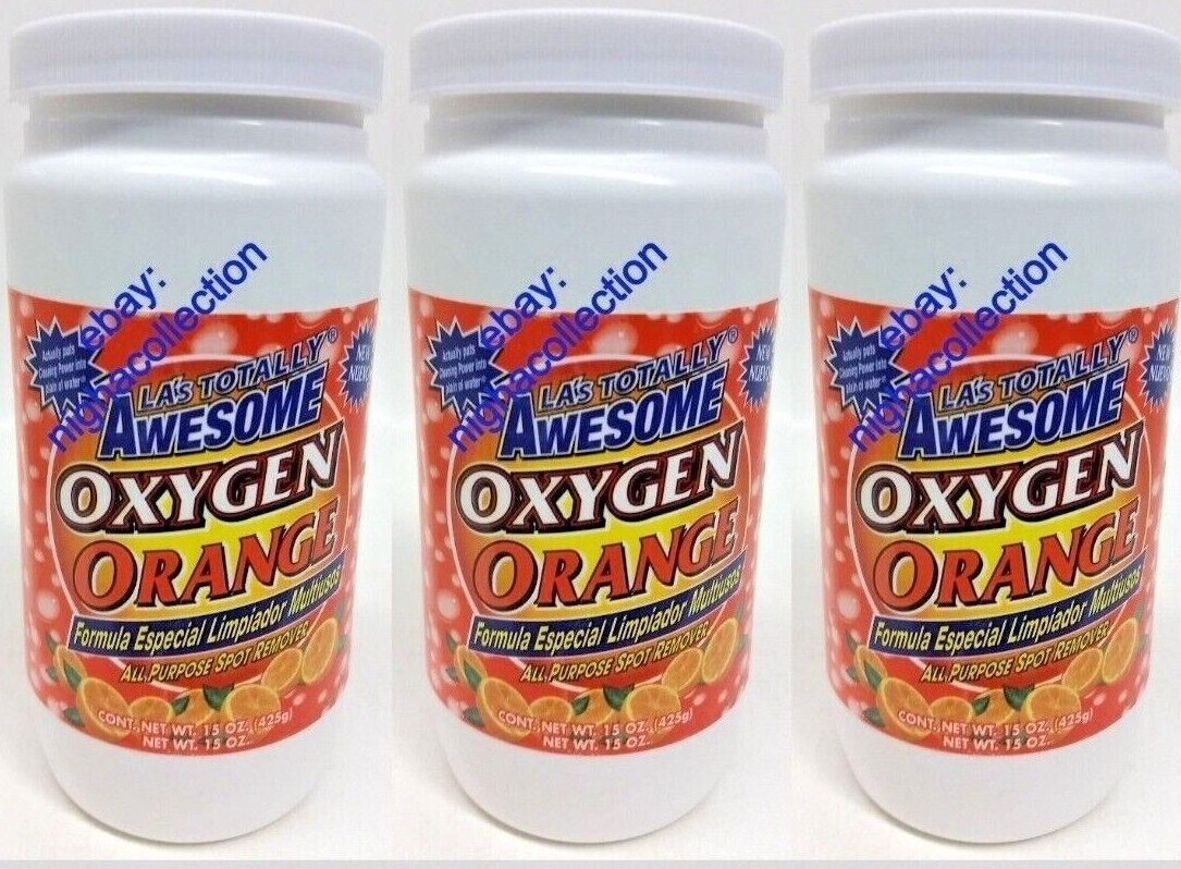 Qty 3 -LA’sTotally Awesome Power Oxygen ORANGE Base Cleaner ChlorineFree 15 ozEa