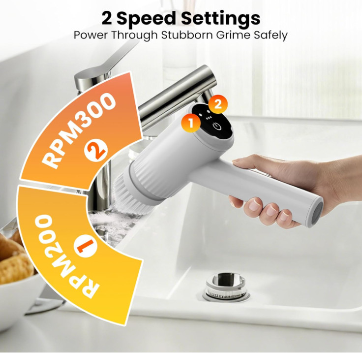 Cepillo Eléctrico Giratorio con Mango 47″, 6 Cabezales y Batería 5H, Nuevo