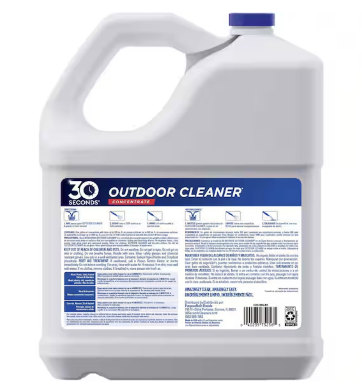 30 Seconds 2.5 Gal. Outdoor Cleaner Concentrate New- Algae, Mildew, Mold, Stains
