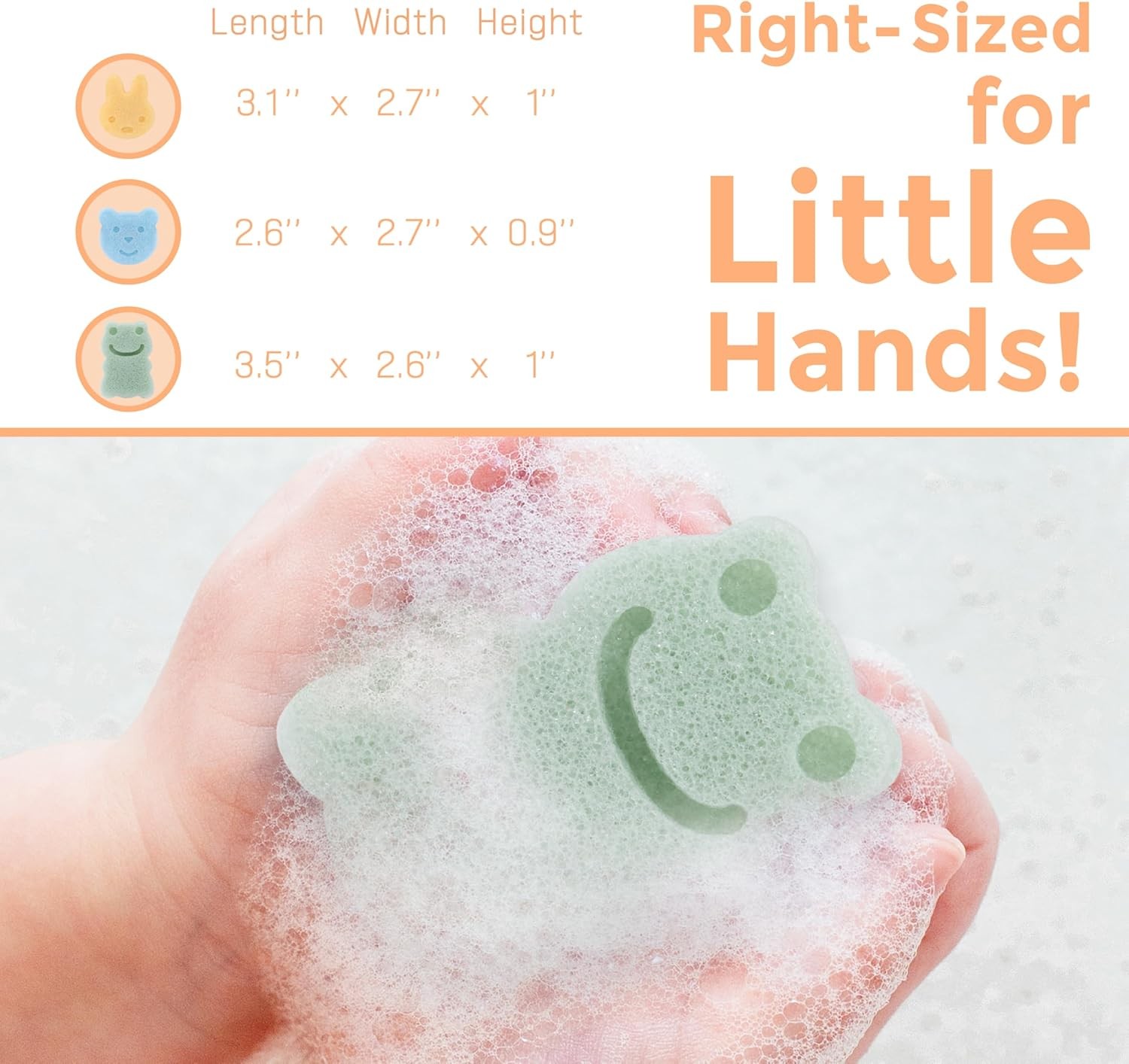 myHomeBody Konjac Baby Spon for Bathing, Cute Shapes Natural Kids Bath