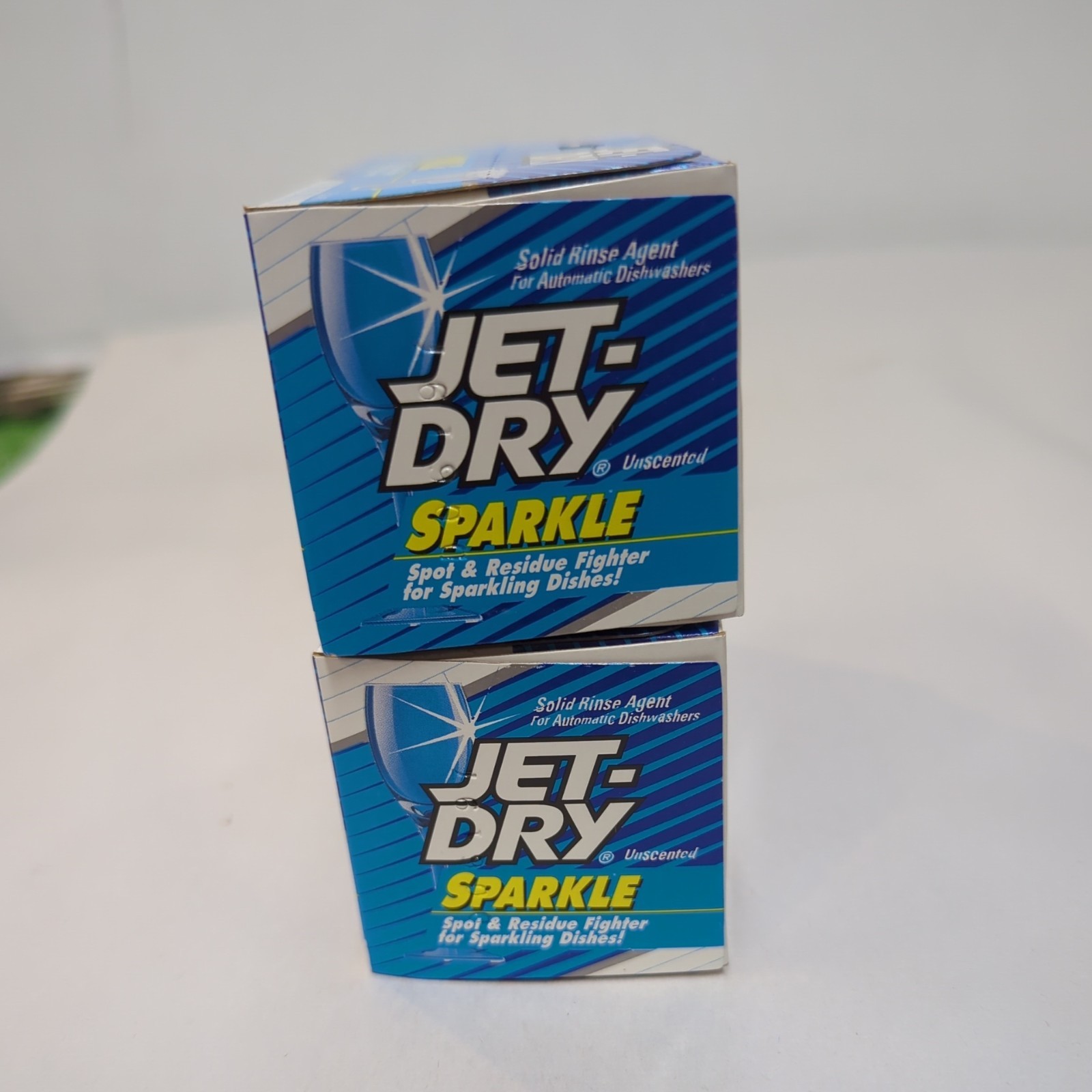 2 Boxes of 2 Jet-Dry Sparkle Solid Jet-Dry Rinse Aid (blue) Baskets