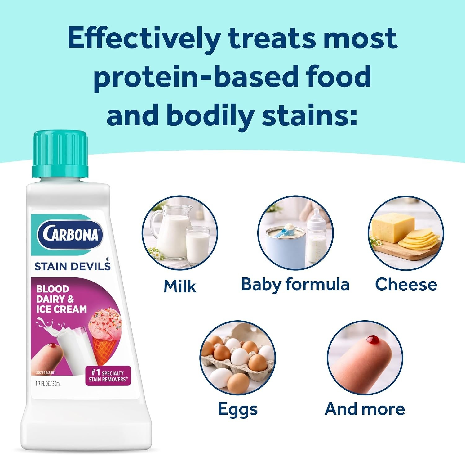 Sensitive Skin Approved Stain Remover for Blood, Dairy & Ice Cream – 1.7 Oz