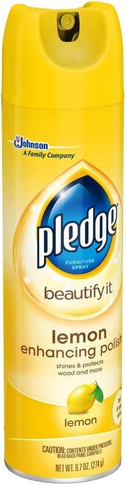 2 Pledge 9.7 Oz Beautify It Lemon Enhancing Shine & Protect Wood Polish Spray