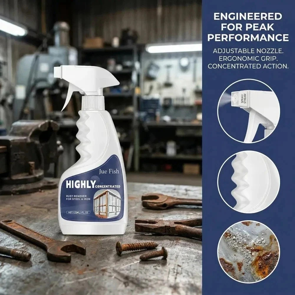 Industrial Rust Remover 120ml Highly Concentrated Fast Acting Steel Iron Cleaner